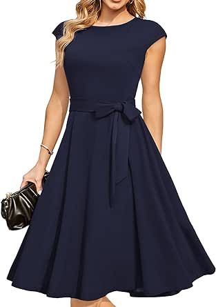 DRESSTELLS Women's Cocktail Vintage Dresses 2024 Modest Wedding Guest Dress, Prom & Bridesmaid